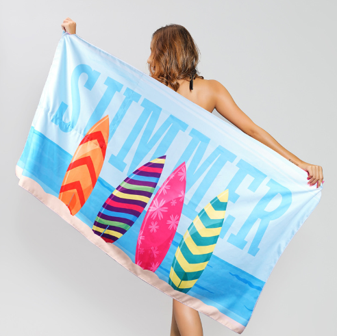 Microfiber Custom Double sides Printed Summer Sand Free Beach Towel