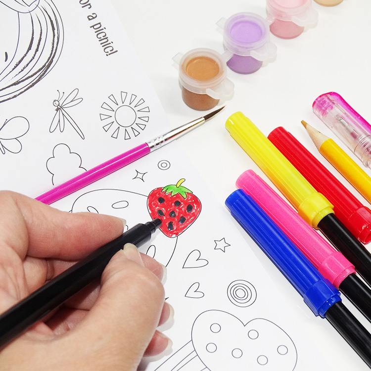 children coloring doodle book