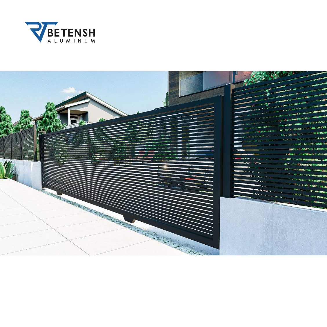 Custom Logo Residential Easy to Install Driveway Gates Aluminum