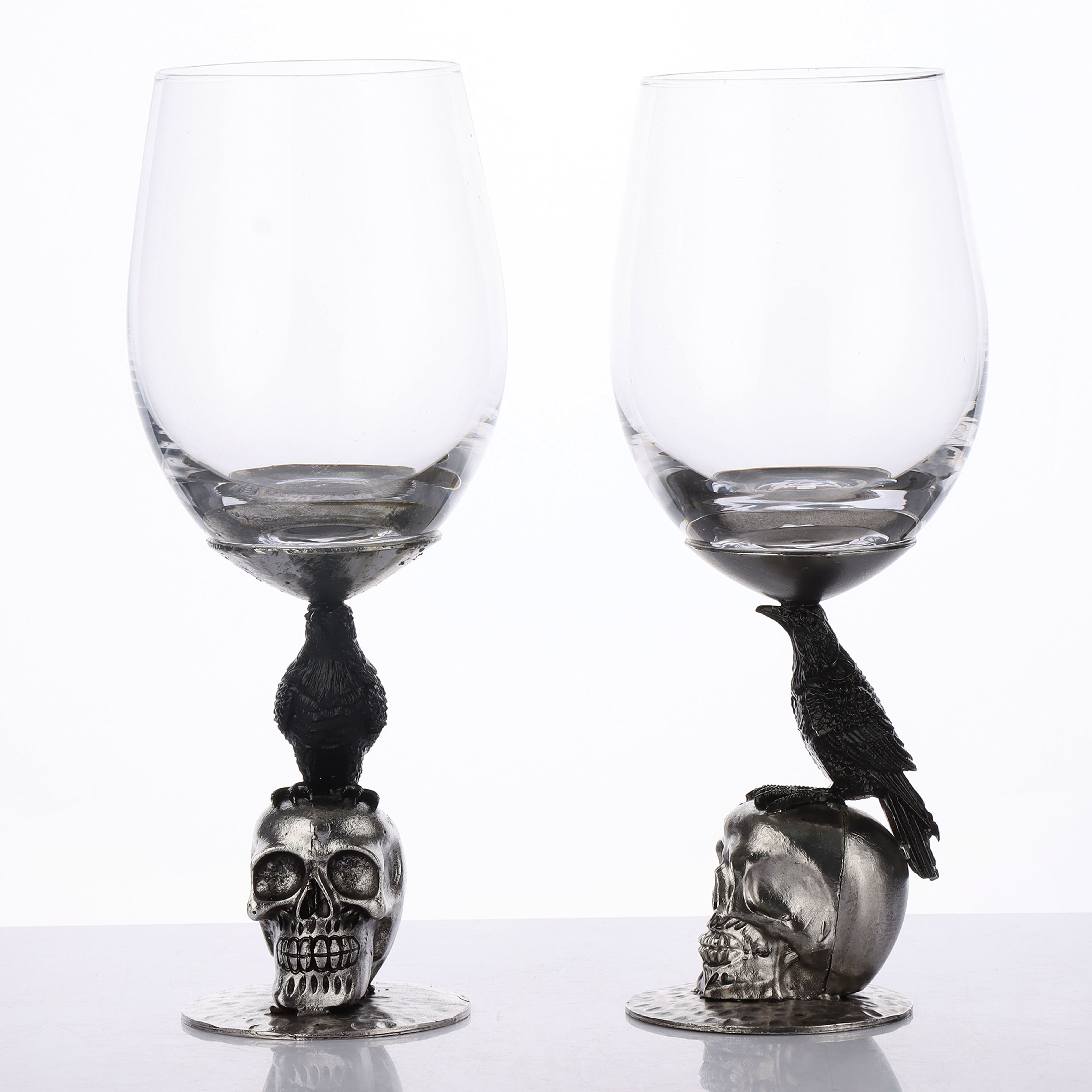 Skull base martina glass wine glass silver or gold color