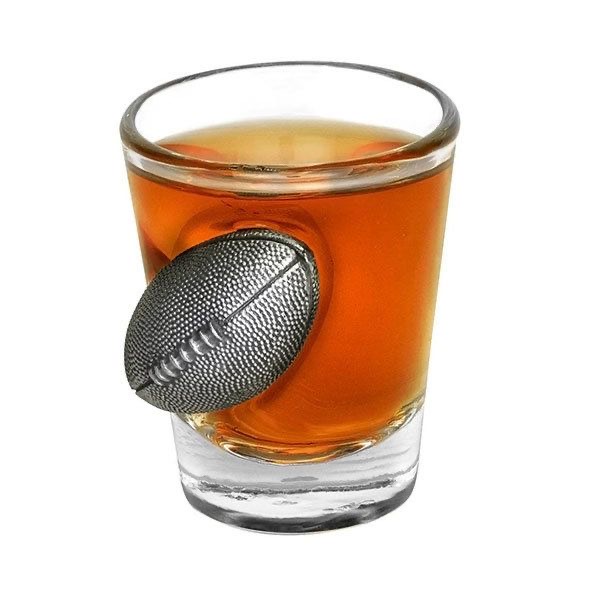 2oz football featured shot glass