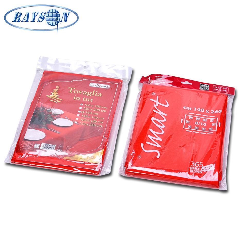 High quality spunbond pp non woven tablecloth individual packed sold in supermarket