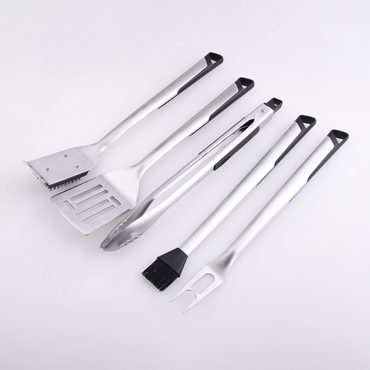 New product stainless steel 5piece black bbq tools set
