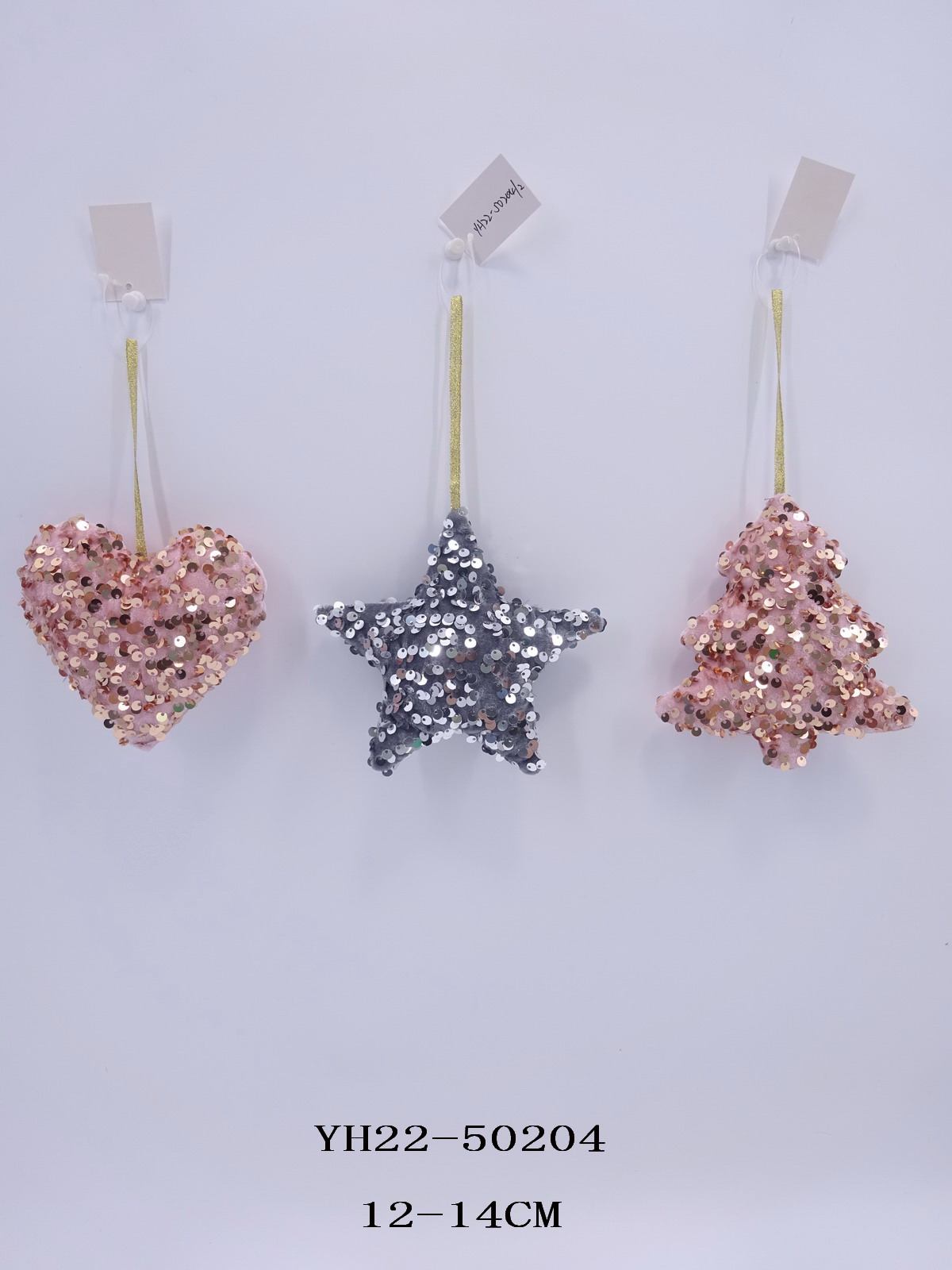 12-14CM hanging decorations heart/star/tree