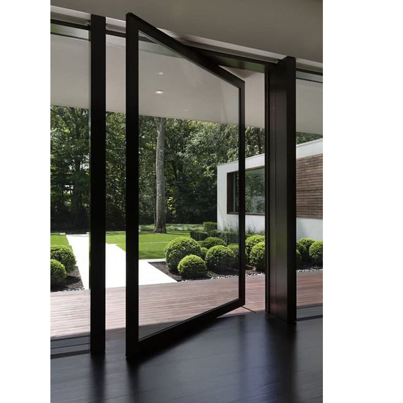 Customized size wrought iron doors and window double large glass fixed french door