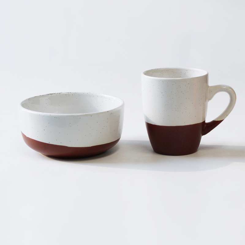Set of 2pcs ceramic mug and ceramic bowl