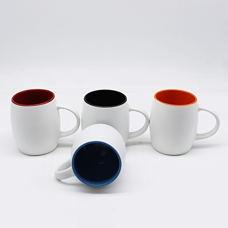 Ceramic belly shape mug with solid color
