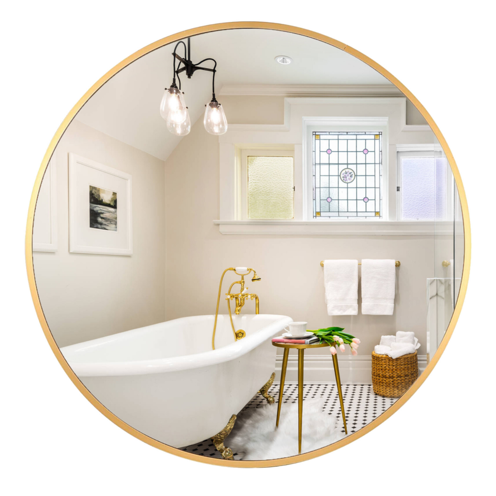 Round metal mirror