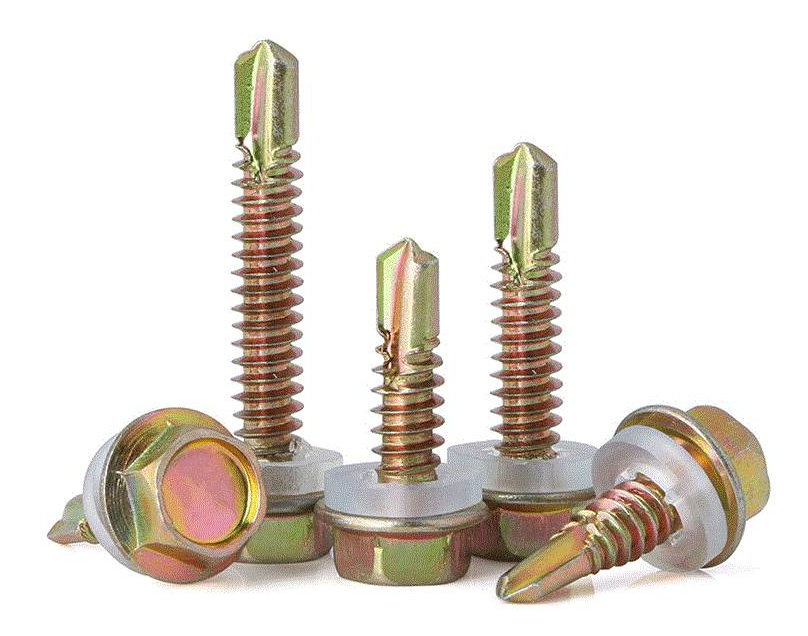 Hex self-drilling screw with EPDM