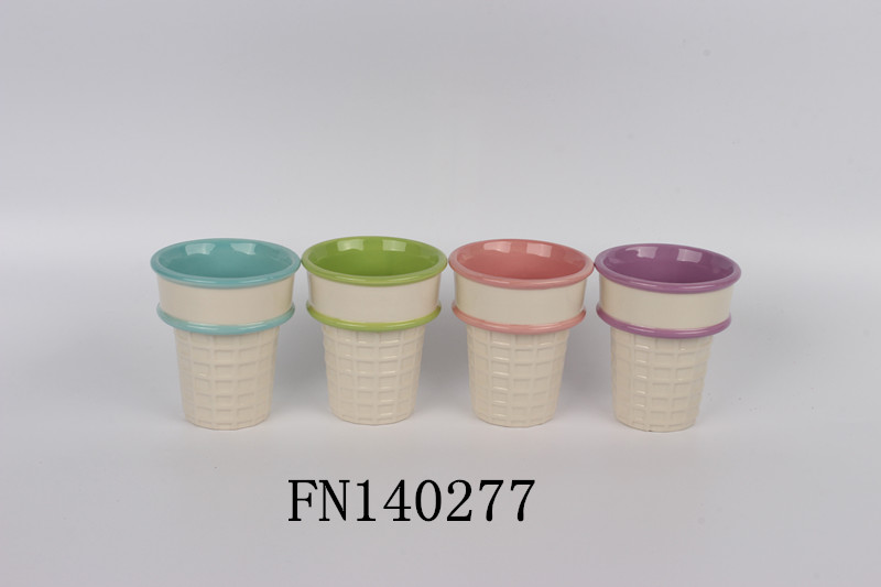 Ceramic ice cream cup
