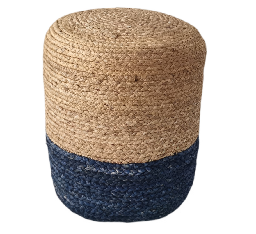 Zhengheshun rush grass and corn bran woven ottoman for living room