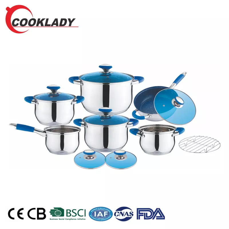 Kitchen Pots Pans Induction 13Pcs Kitchen Cooking Pot Stainless Steel Cookware Nonstick Cookware Set