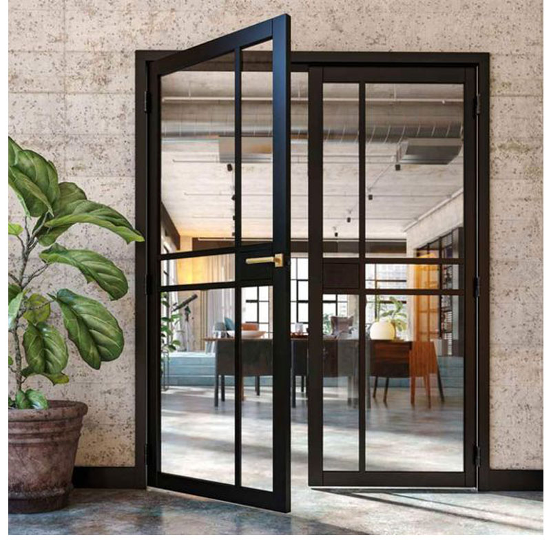 Double Front Glass Entrance French iron door Main Frame Wrought Iron Door