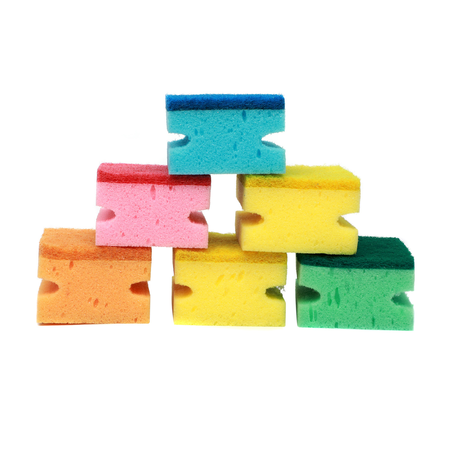 Multicolored Kitchen Scourer Cleaning Grip Foam Sponge Scrubber