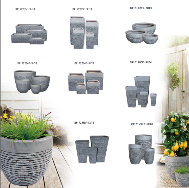 Brick Finish Fibreclay Pot Series
