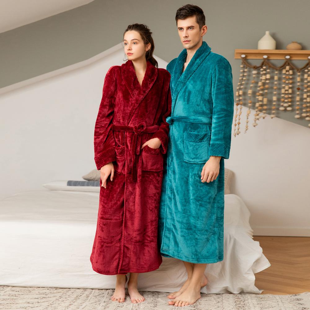 Coral Fleece Jacquard Velvet Robe Bathrobes Lounge wear Sleepwear Night gown House Coat