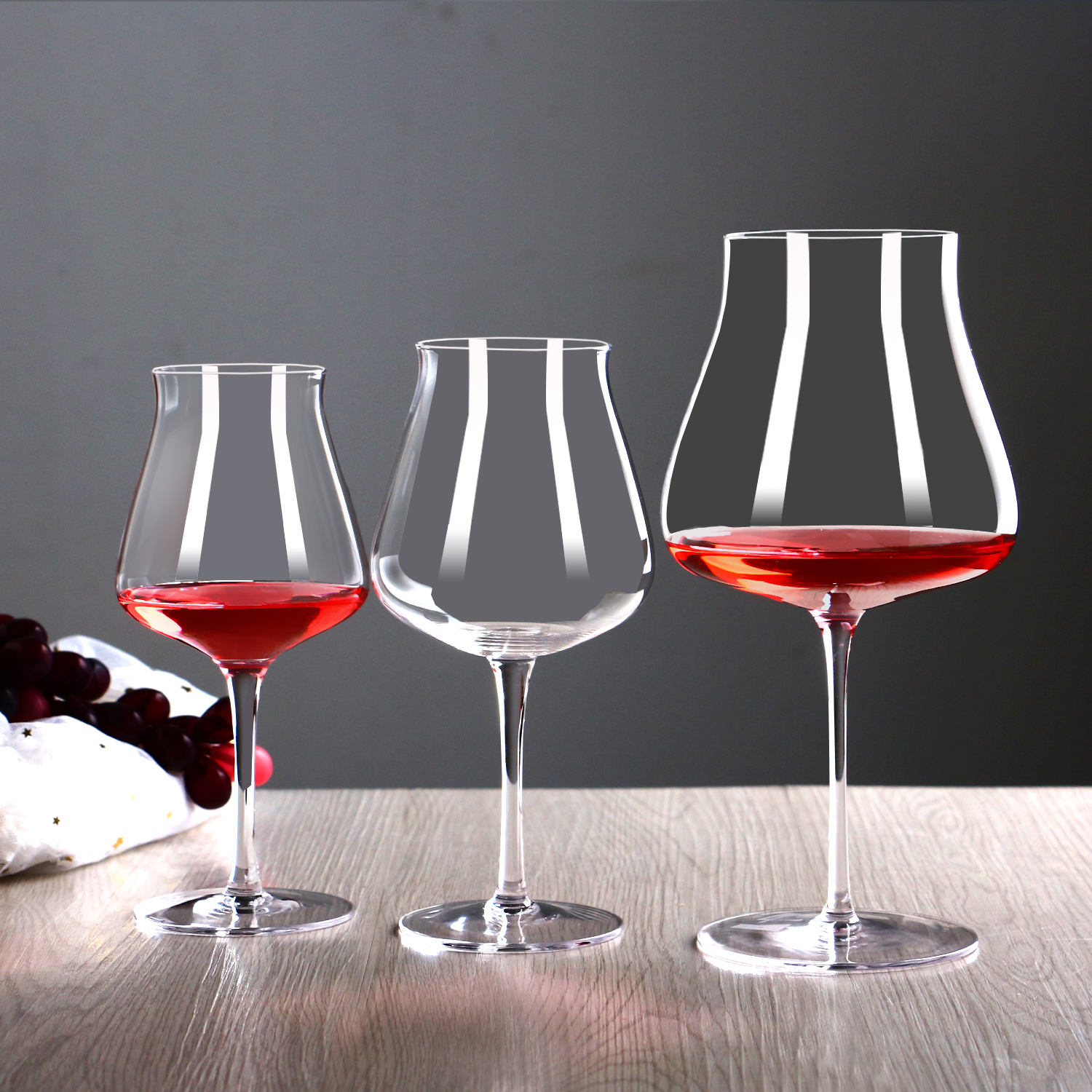 Wholesale Handmade Blown Crystal Tulip Shaped Wine Glasses
