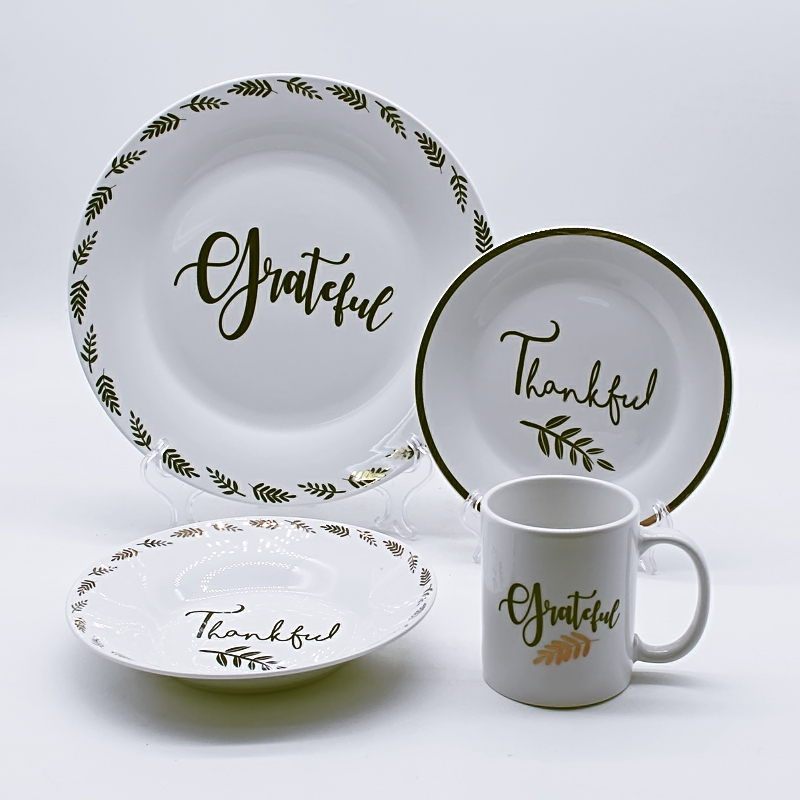 Set of 16pcs ceramic dinnerware set with decal printing