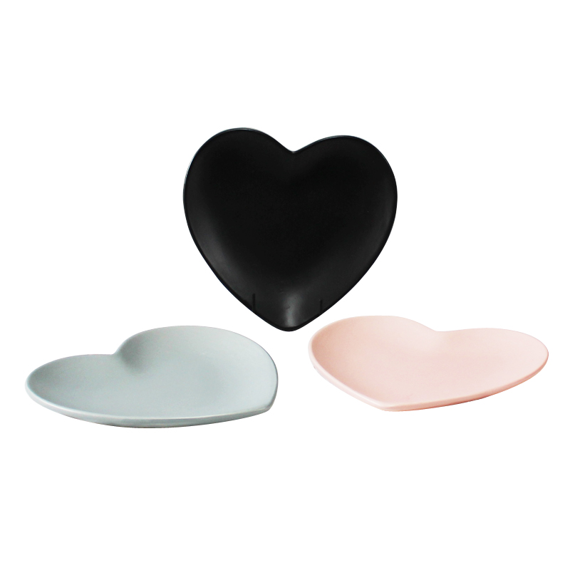 Heart shape ceramic dinner plate