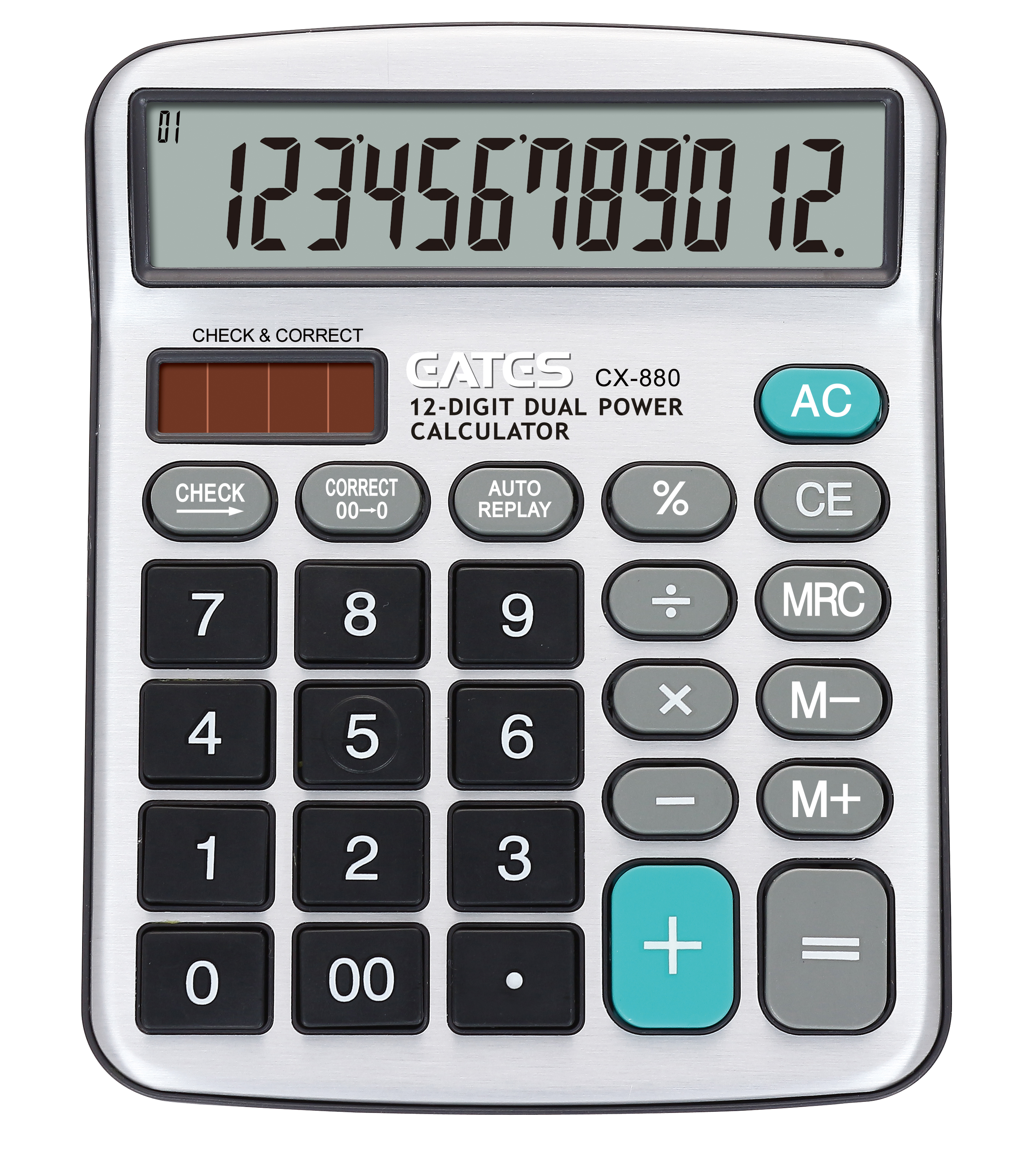 Big Size Silver Check Correct Calculator 12 digits