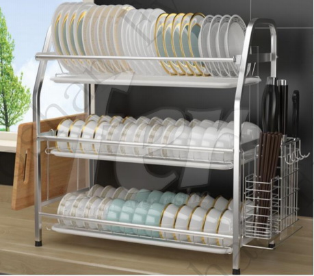 Stainless steel plate rack，dish holder for kitchen，rust proof dish rack