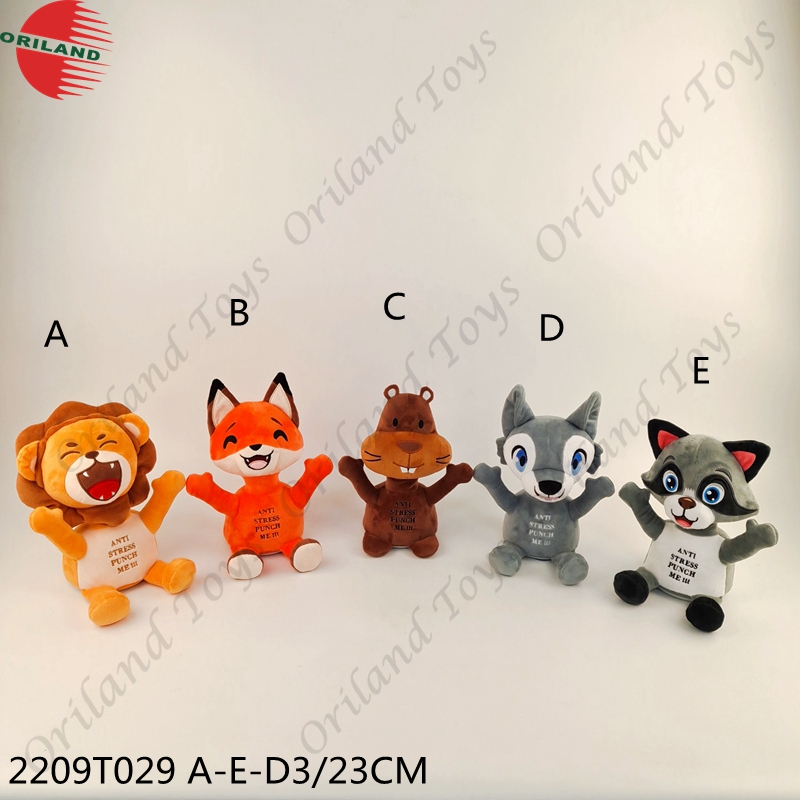Anti-stress punching electric plush animal toys