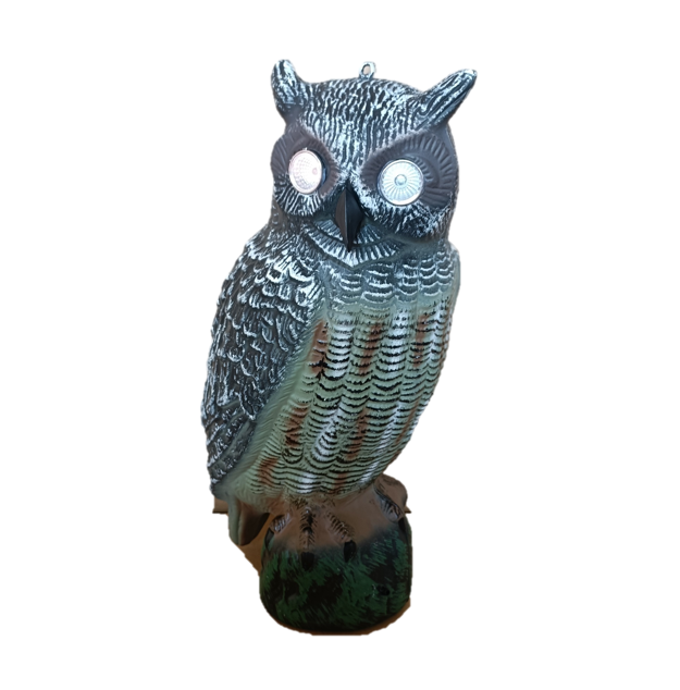 Pest Control, fake owl, fake bird, 360 turn head owl, with eye light, sound