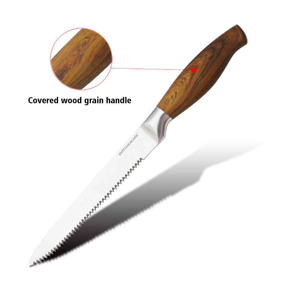 Hip-home utility knife kitchen serrated knives stainless steel hollow handle