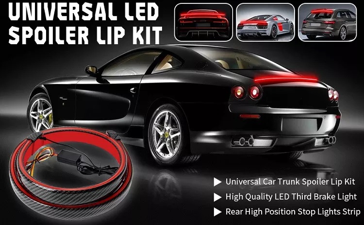 Universal 12V Car LED Brake Light Bar Carbon Led Spoiler Strip Parking Warning Stop Brake Taillight