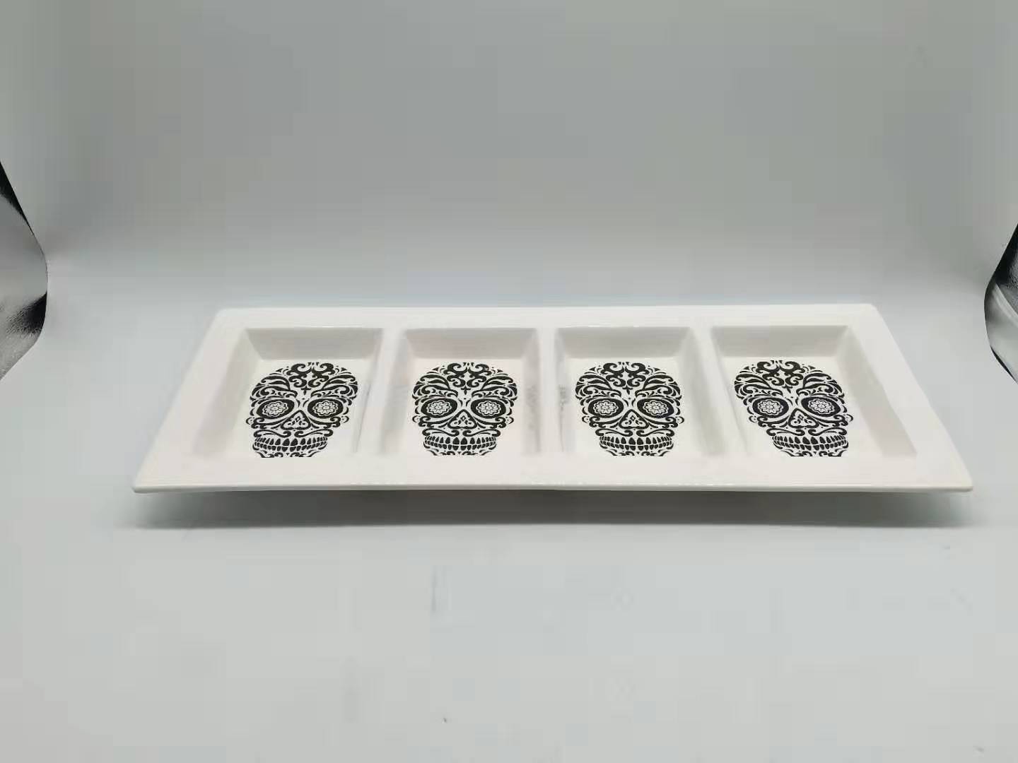 Ceramic Halloween four grid plate