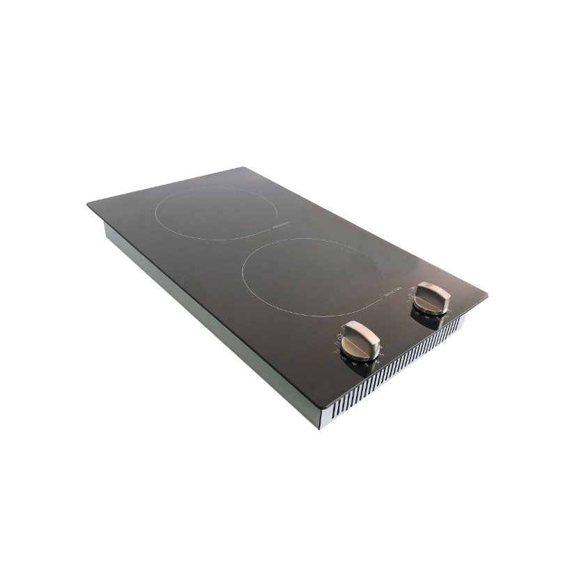 Drop-in Two Burner Ceramic Glass Electric Induction Cooktop with Knob Control