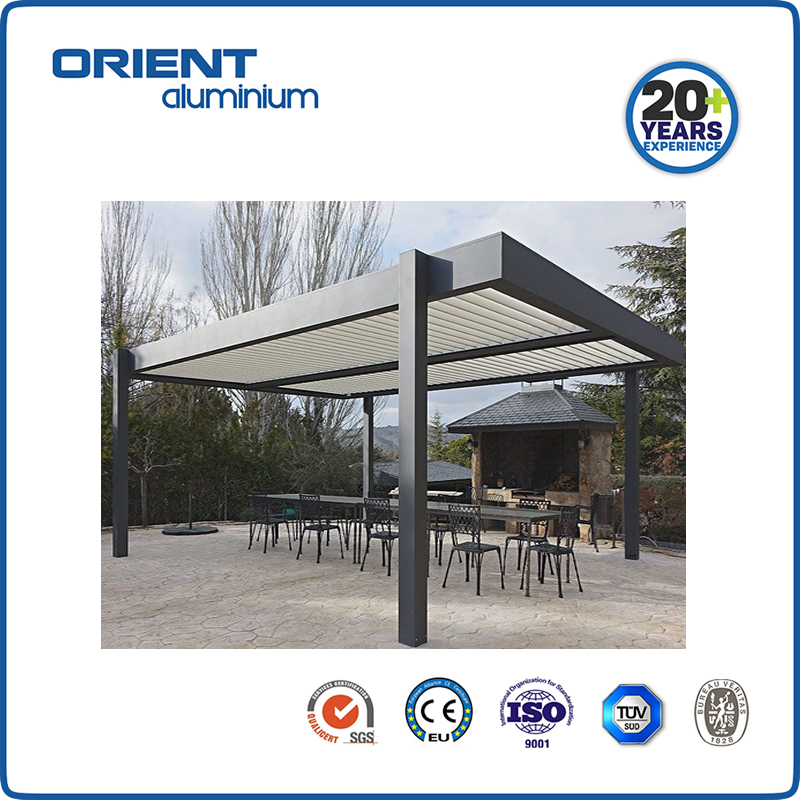 DIY Modern Design Bioclimatic Awning Cover Waterproof Louvre Roof Gazebo Outdoor Aluminum Pergola