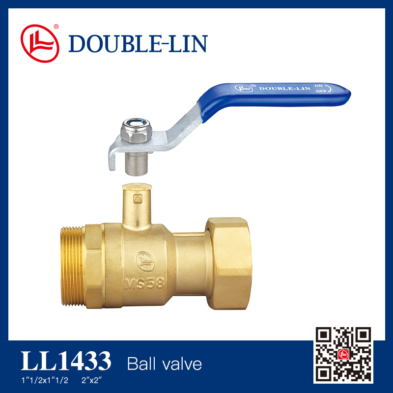 Ball valve,full flow, revolving female nut/male,lockable handle