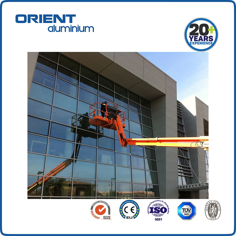 Cheap commercial aluminum profile insulated double triple glass panel curtain wall facade systems