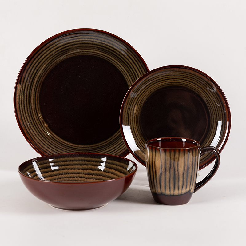 Reactive Glaze 16pcs Set,Place Setting