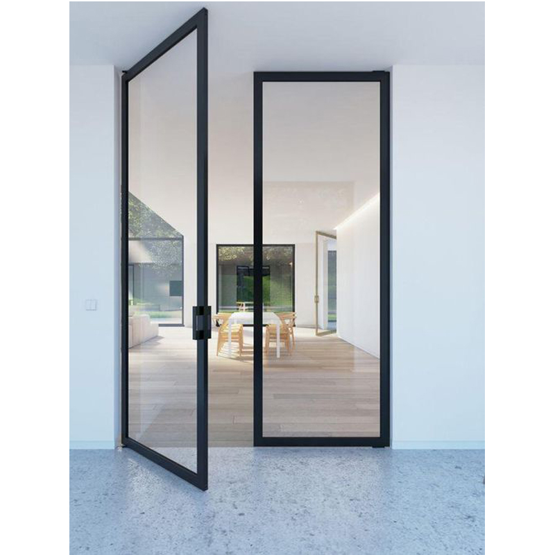 Modern design big metal entrance door glass wrought iron entry door