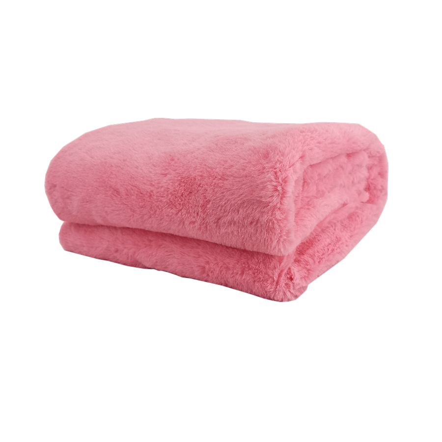 Solid bunny fur fleece blanket