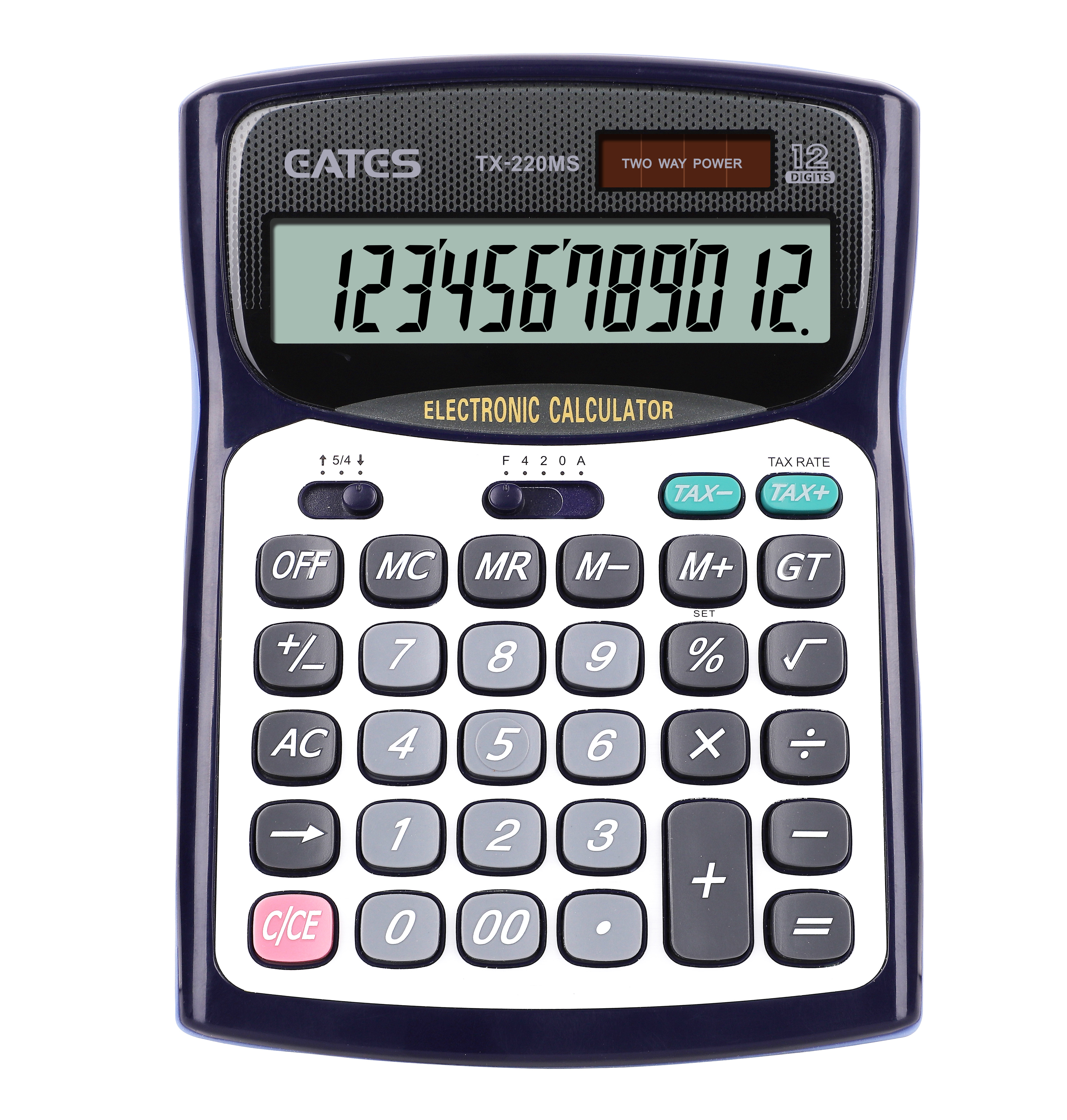EATES calculator K function 12 digit solar power tax calculator with color box in good quality