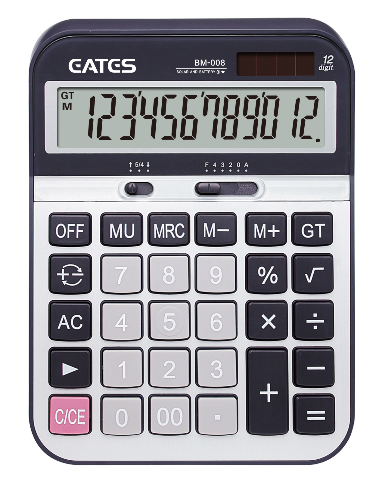 Big Size Big Button 12 Digits Calculator With Metal Panel