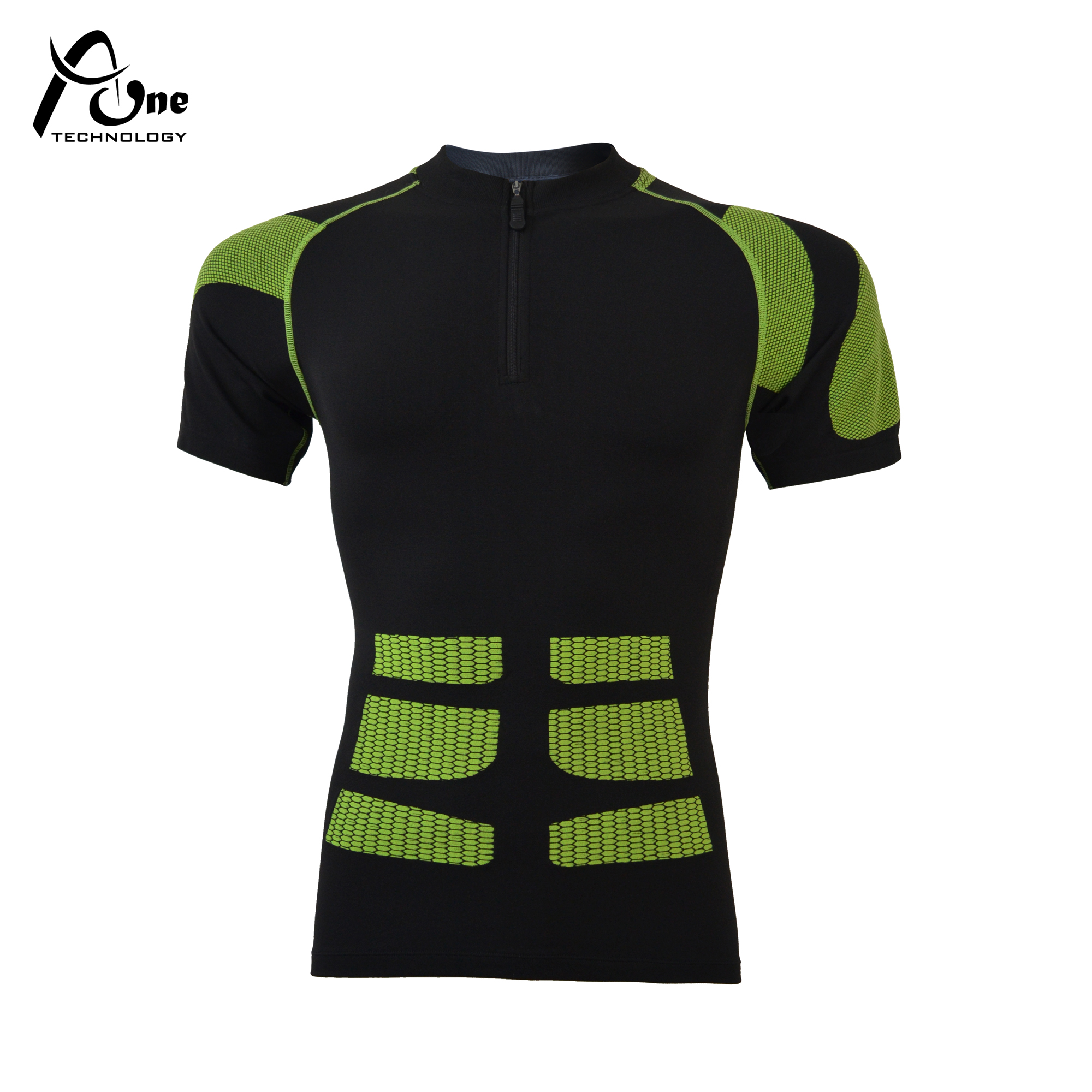 Seamless cycling short sleeve with half zip