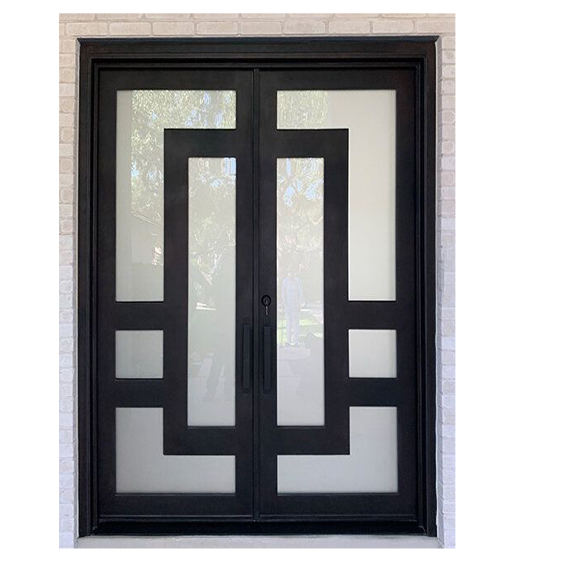 Double wrought Iron entry Doors Front iron Door