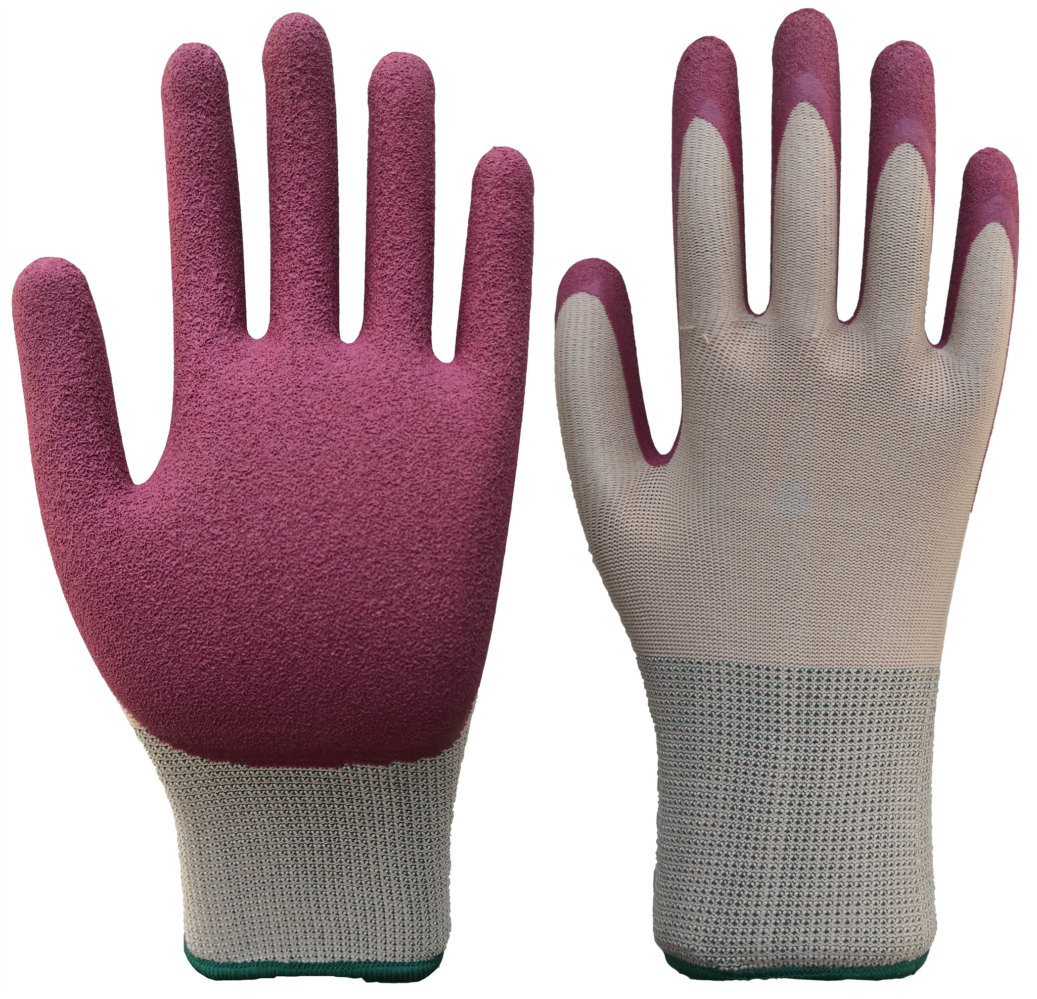 Bamboo Gardening gloves,foam latex palm coated glove with color printing liner, softer feeling