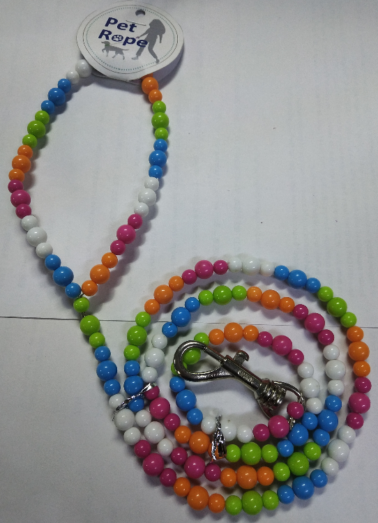 Multicolor Acrylic Beads Dog Leash 120cm