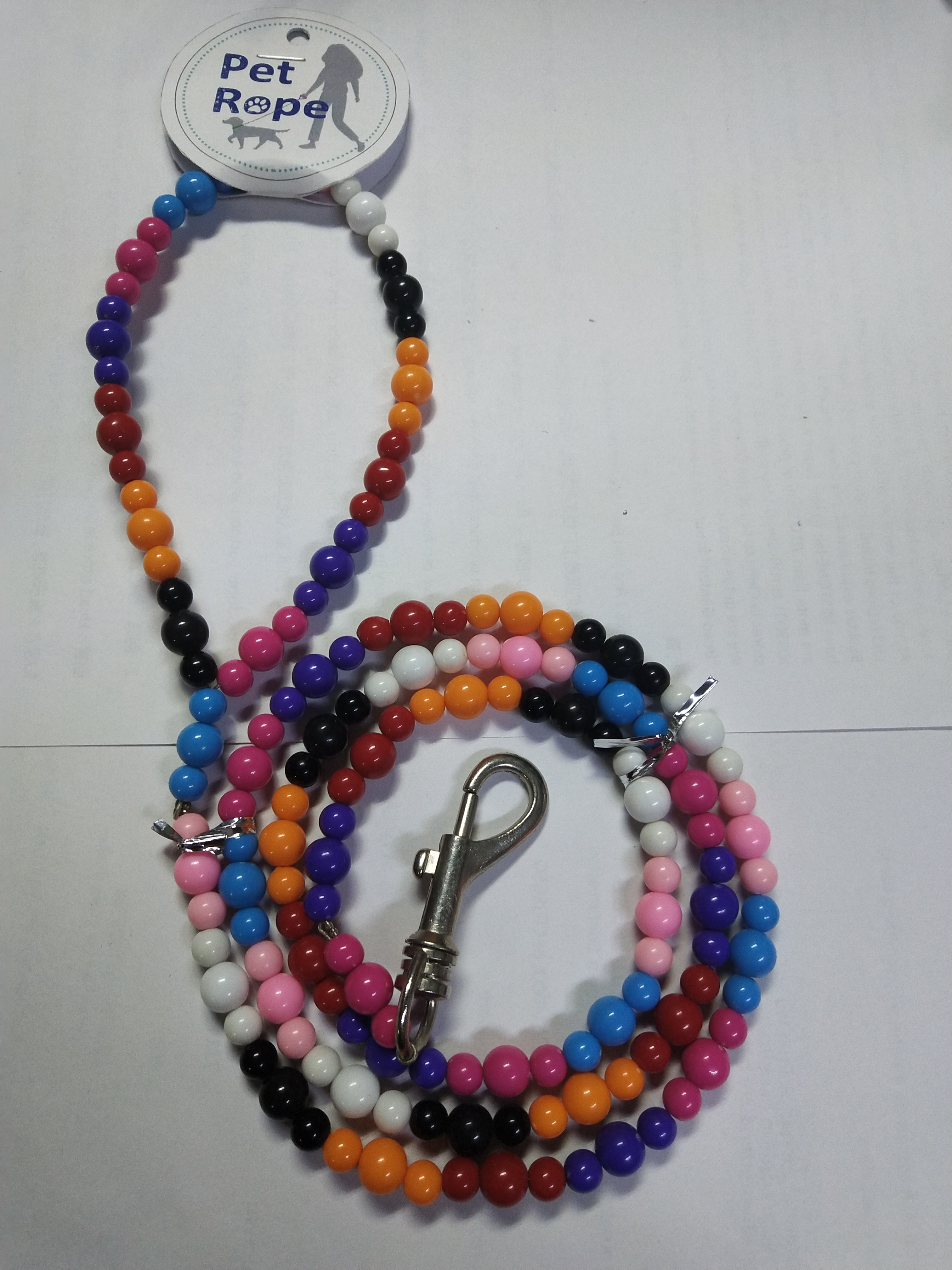 Multicolor Acrylic Beads Dog Leash 120cm