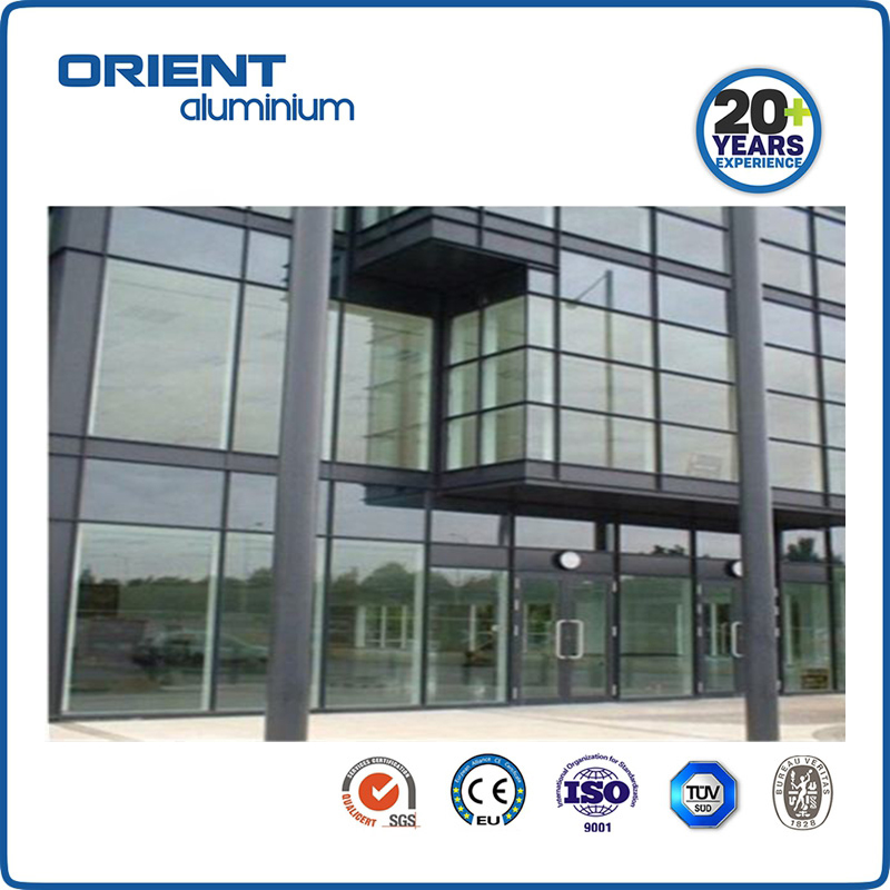 Frameless thermal break aluminum curtain wall