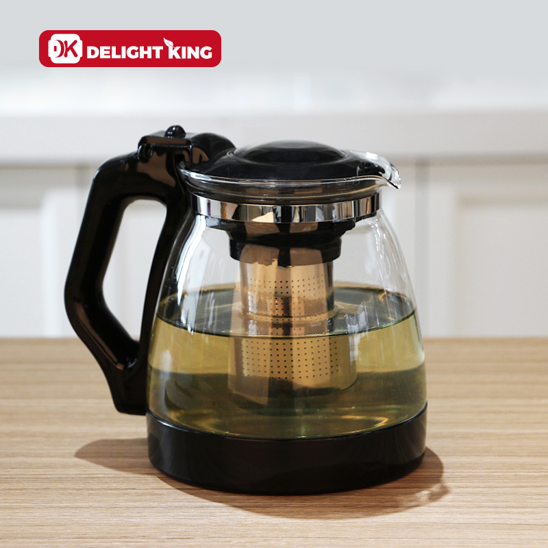 High borosilicate glass teapot/ glass teapot with stainless steel strainer