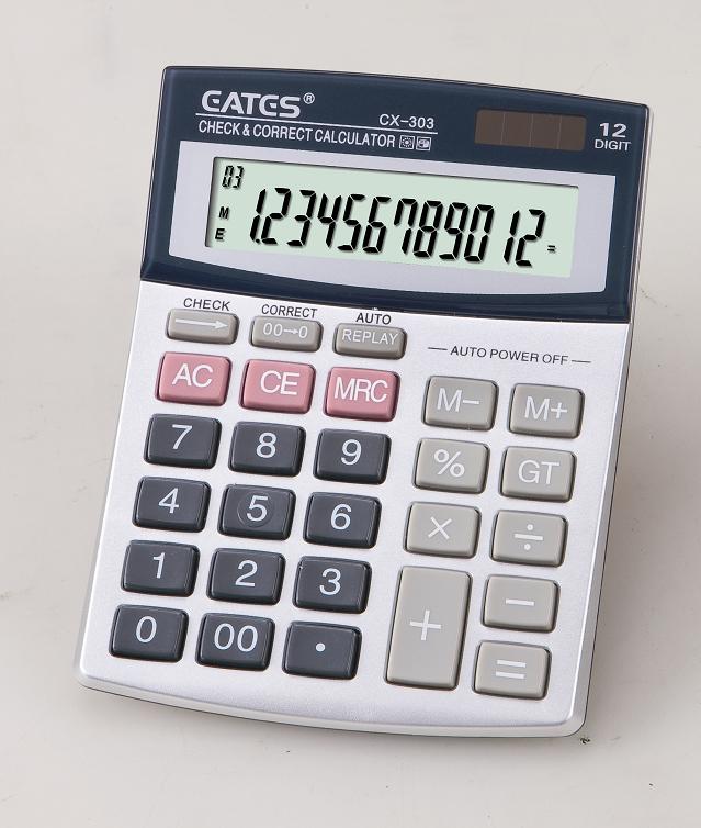 Small Size Solar Check & Correct Calculator 12 Digits