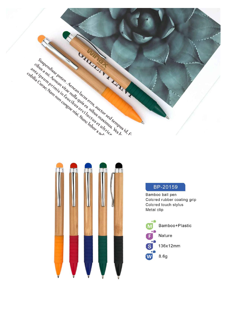 White grip Wheat-straw barrel&parts ball pen