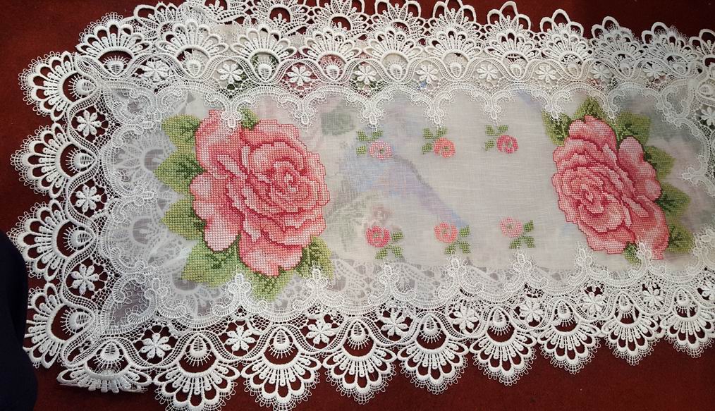 X Stitch Embroidered Tablecloth