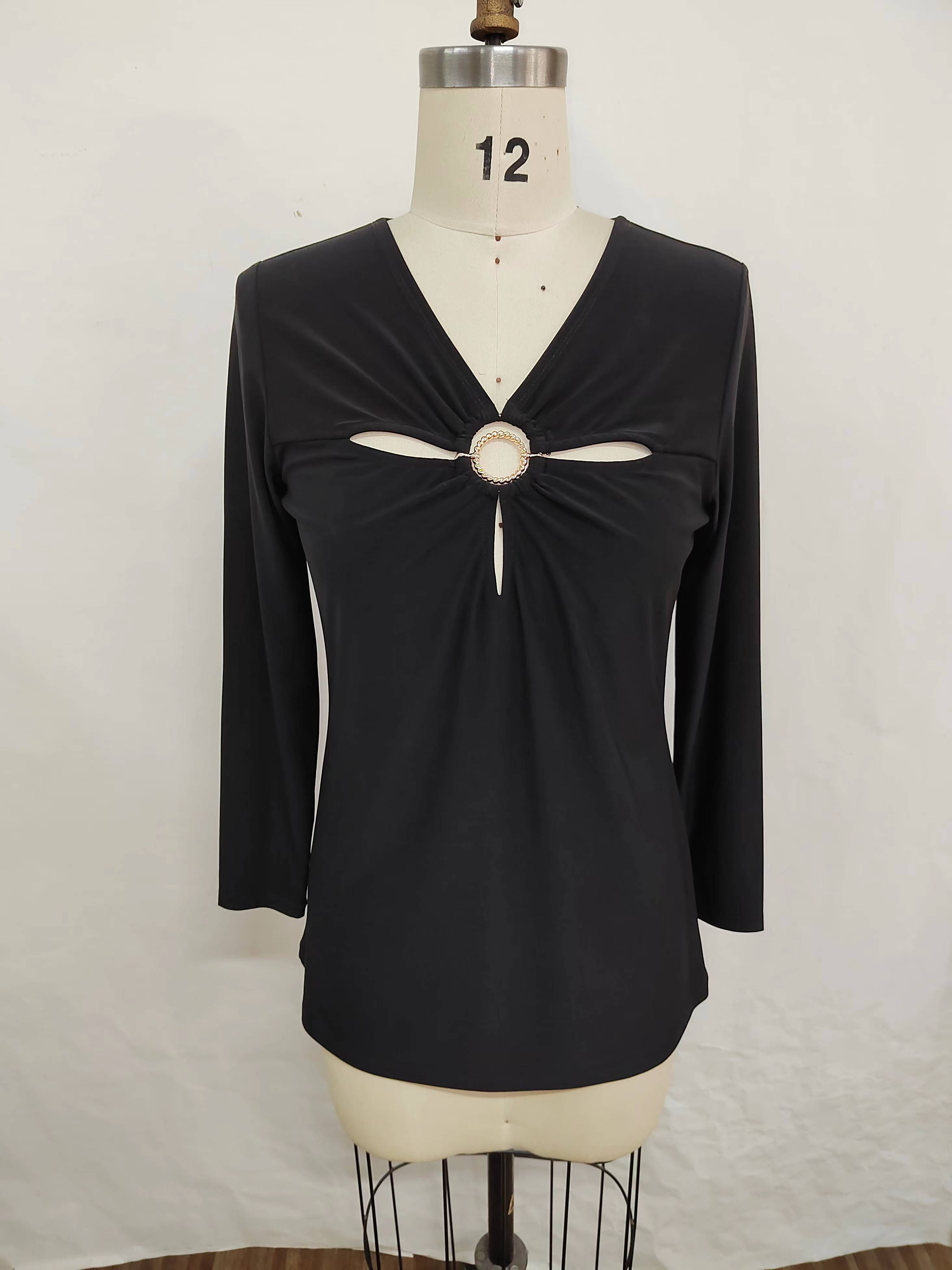 Ladies' 95%polyester 5%spandex Knitted Pullover
